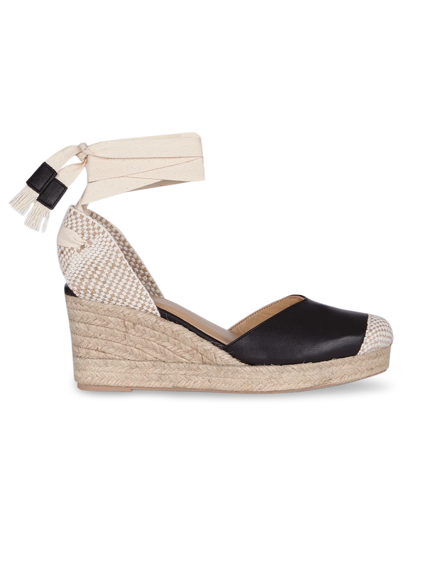Alpargata Bianca Black 7 cm