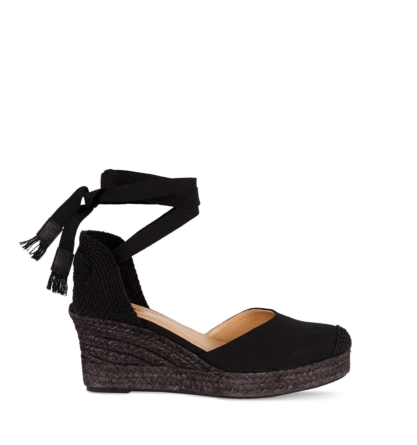 Alpargata Bianca Lino Total Black 7 cm - Image 2