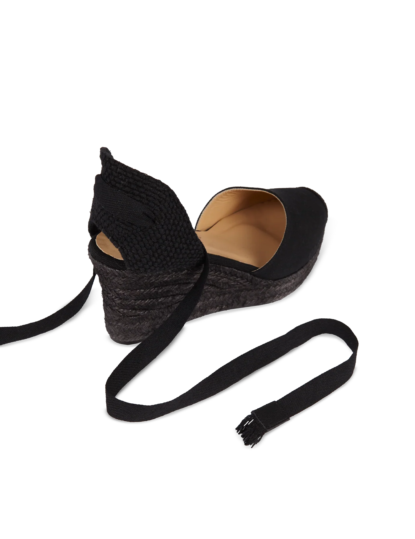 Alpargata Bianca Lino Total Black 7 cm - Image 3