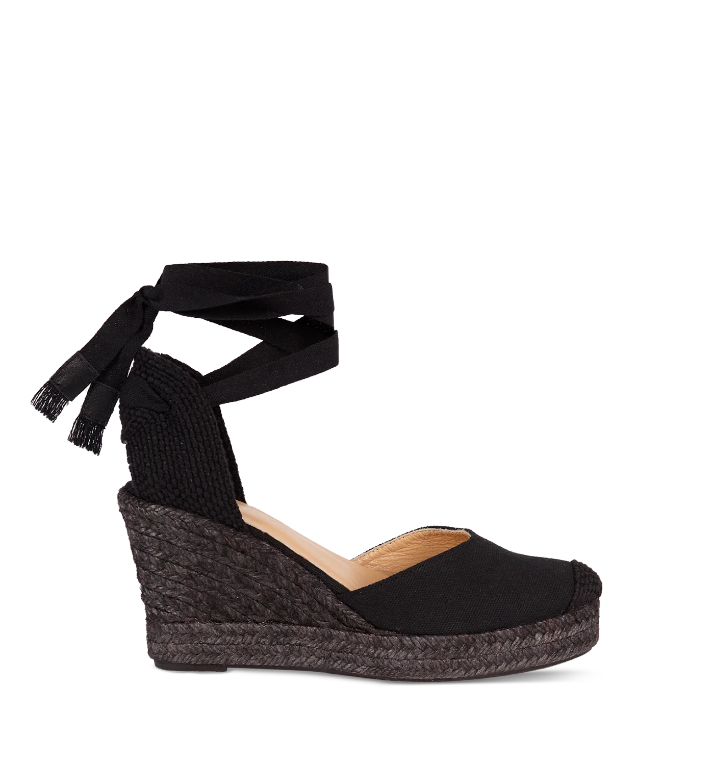 Alpargata Bianca Lino Total Black 9 cm - Image 2