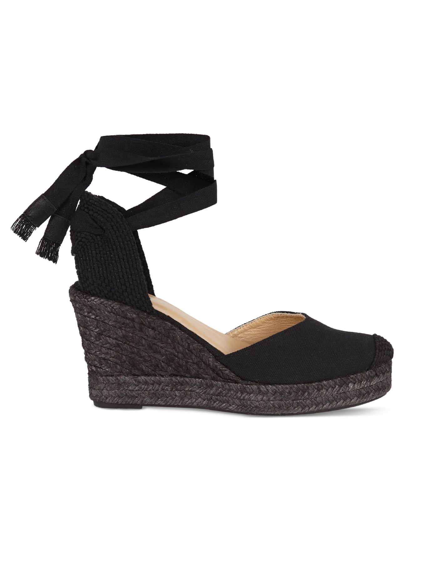 Alpargata Bianca Lino Total Black 9 cm - Image 6