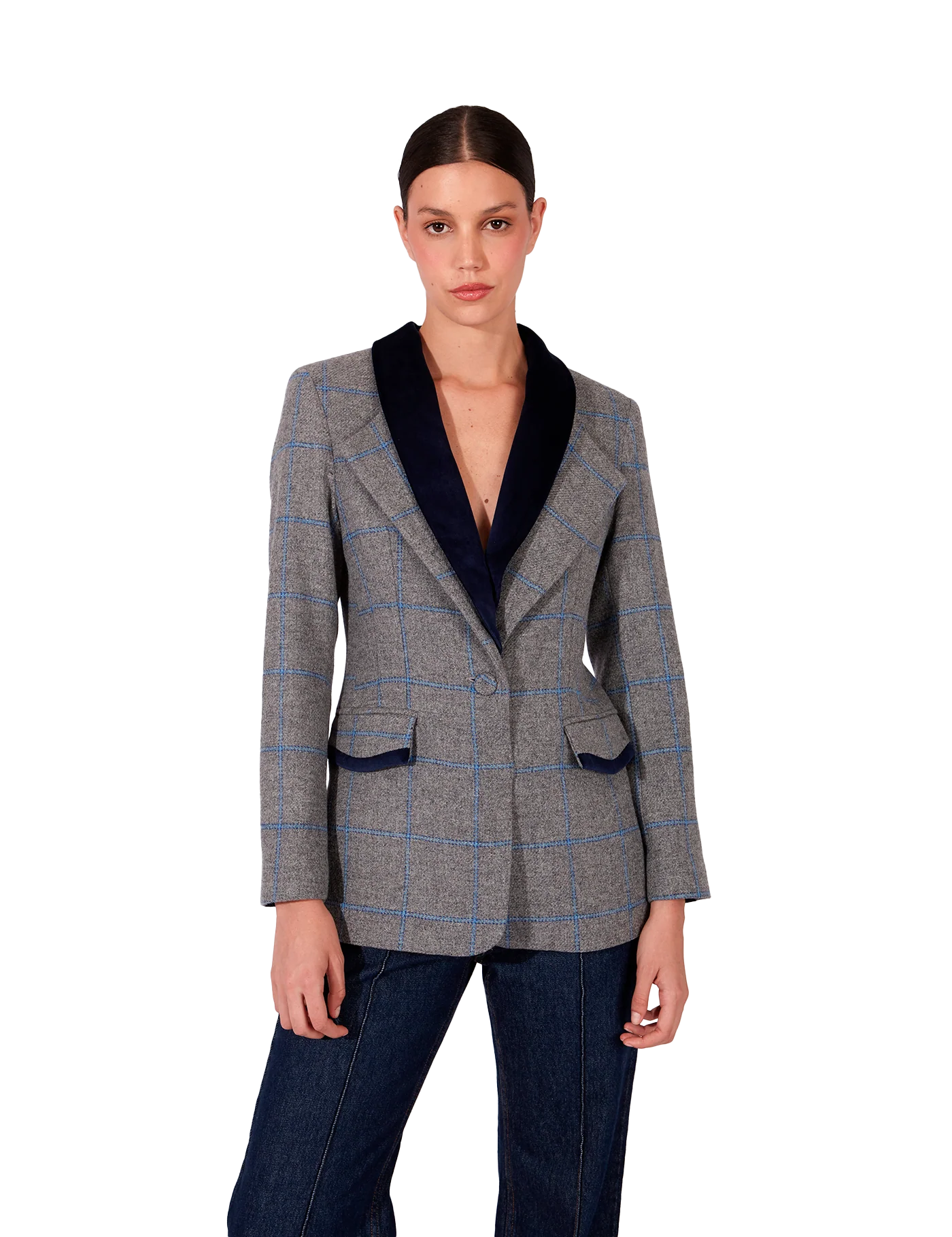 Blazer Odette Grey & Blue