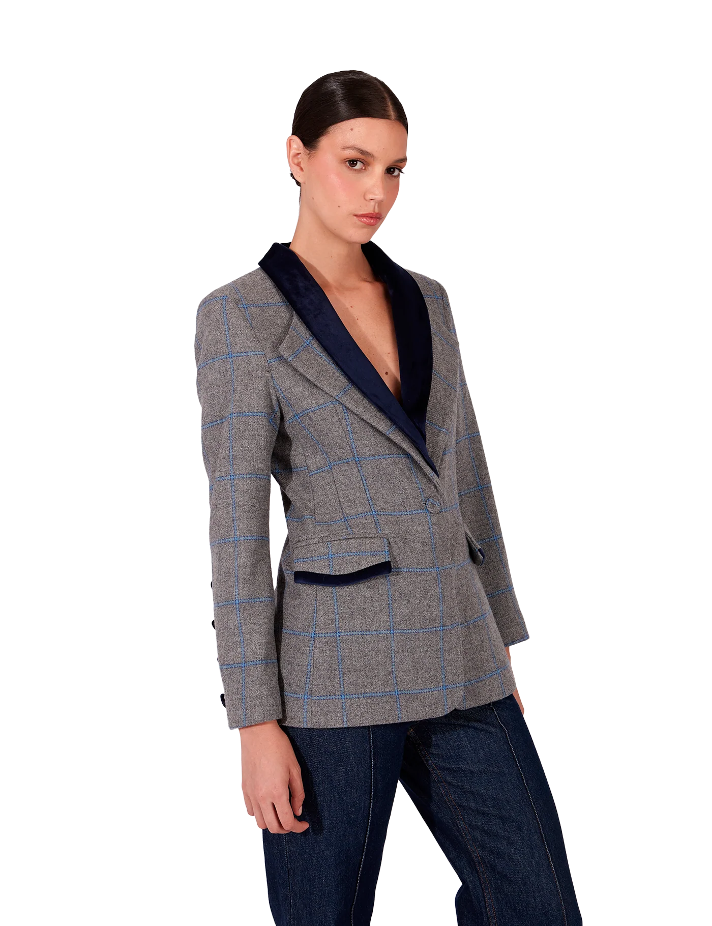 Blazer Odette Grey & Blue - Image 3
