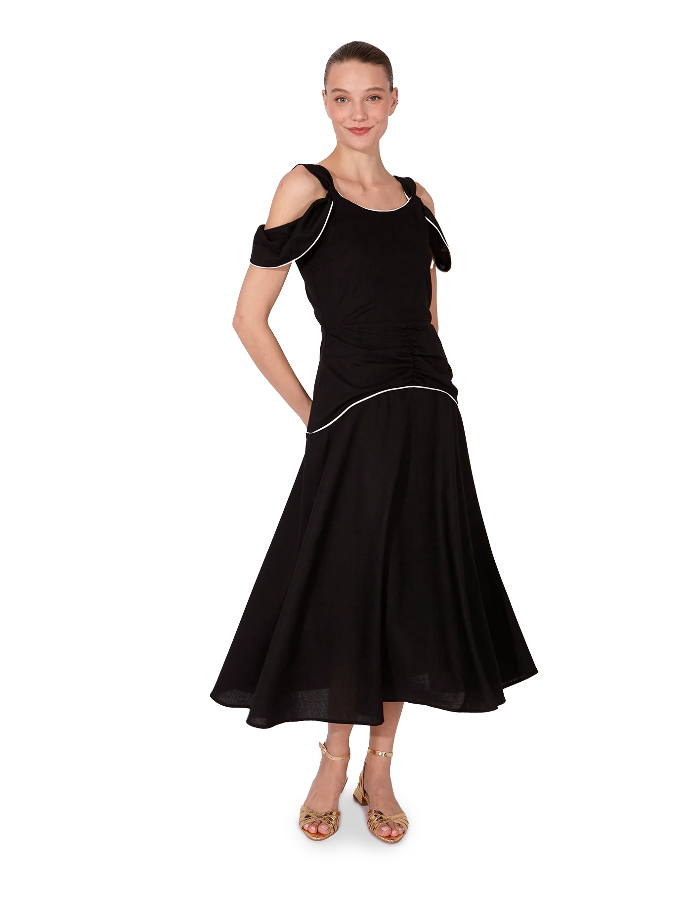 Vestido Nicolle Black & Cream - Image 8