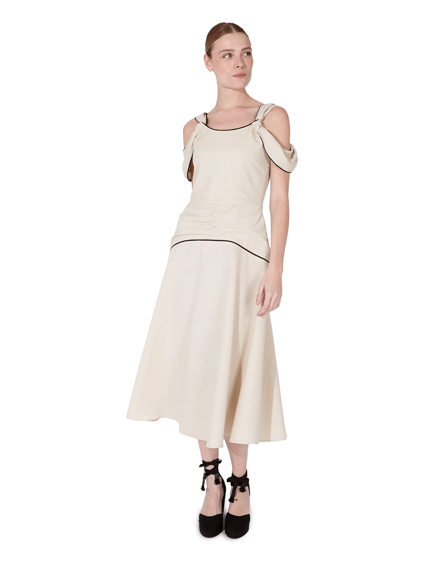 Vestido Nicolle Sand & Black - Image 4