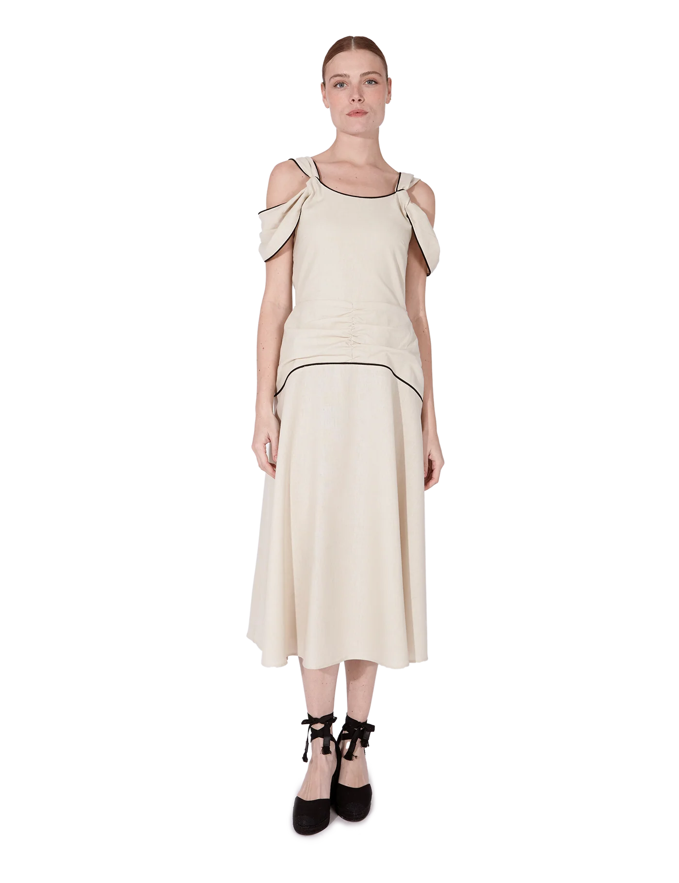 Vestido Nicolle Sand & Black - Image 6